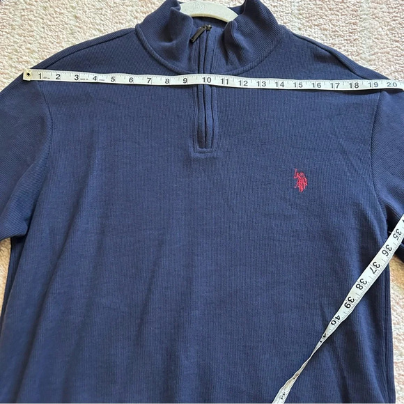 NWT U.S. Polo Assn. Pullover Sweatshirt Ribbed Small Pony Size Medium 1/4 zip - Picture 7 of 10